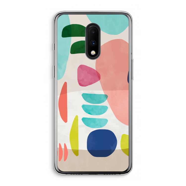 Bold Rounded Shapes: OnePlus 7 Transparant Hoesje