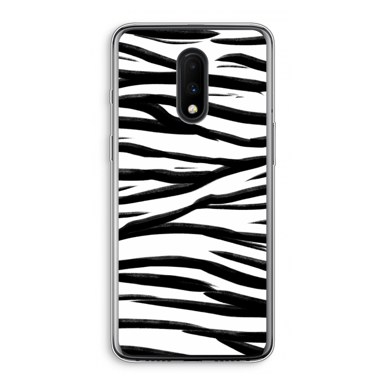Zebra pattern: OnePlus 7 Transparant Hoesje