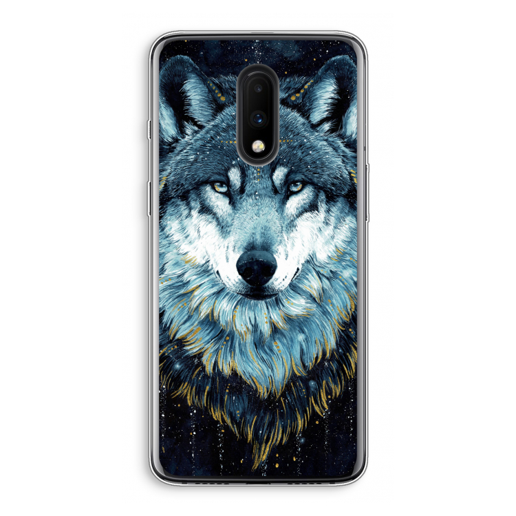 Darkness Wolf: OnePlus 7 Transparant Hoesje