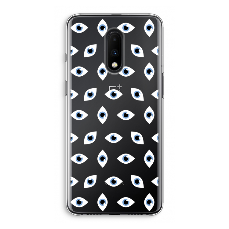 Eyes pattern: OnePlus 7 Transparant Hoesje