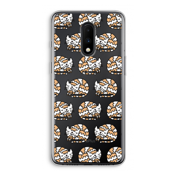 Slapende poes: OnePlus 7 Transparant Hoesje