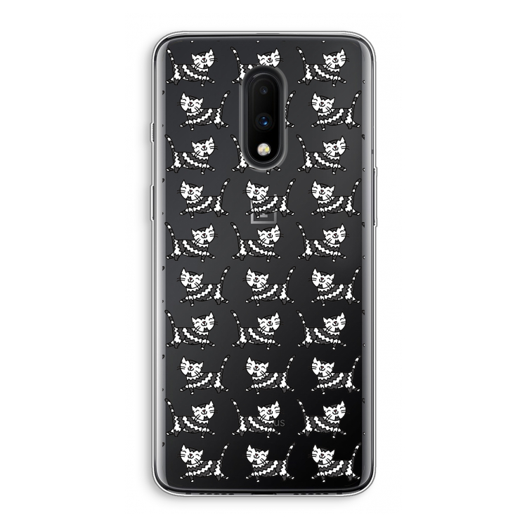 Zwarte poes: OnePlus 7 Transparant Hoesje