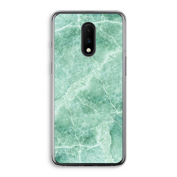 Groen marmer: OnePlus 7 Transparant Hoesje