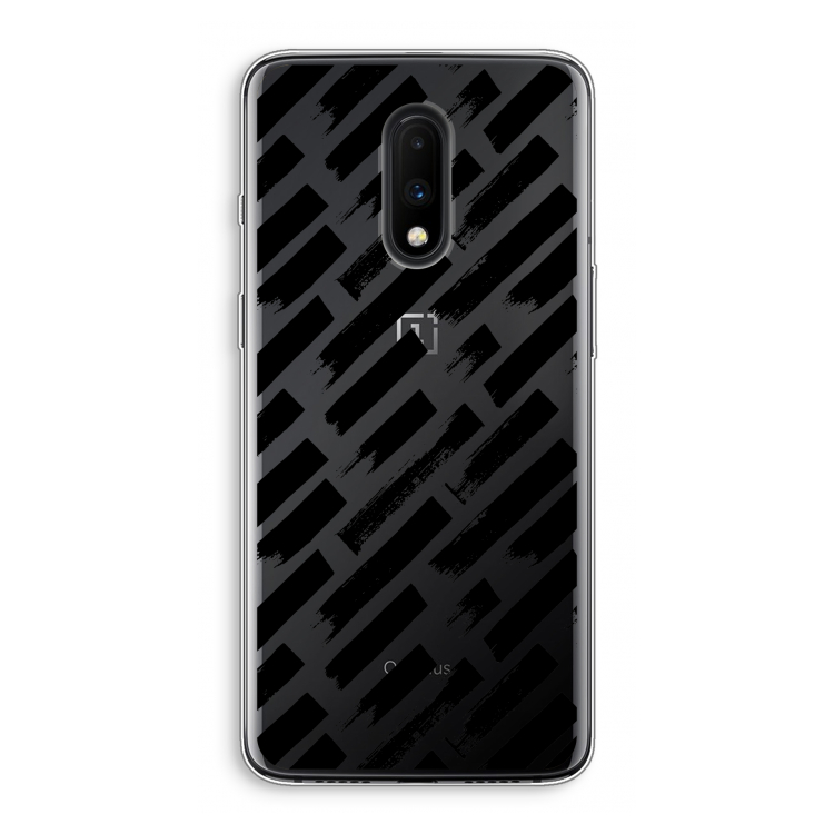 Zwarte vegen: OnePlus 7 Transparant Hoesje