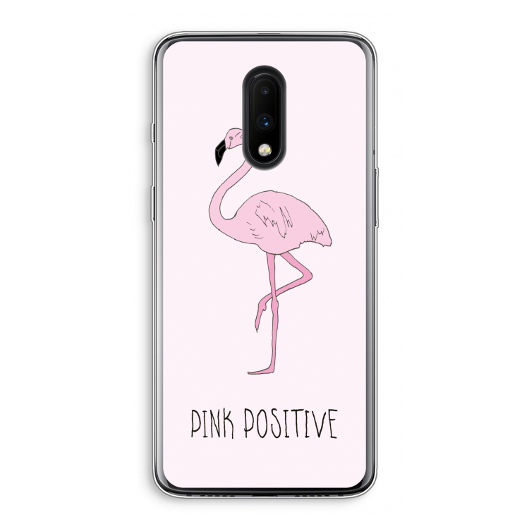 Pink positive: OnePlus 7 Transparant Hoesje