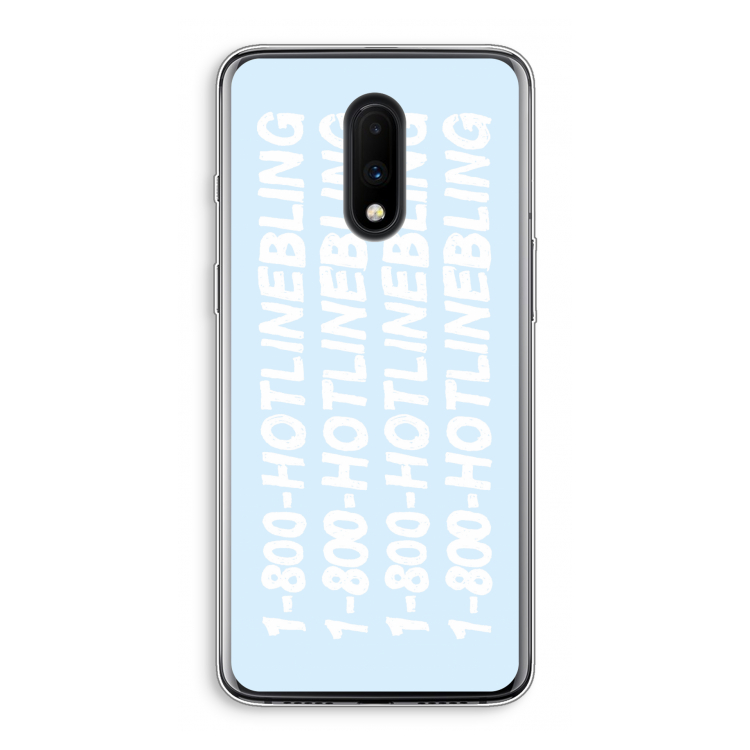 Hotline bling blue: OnePlus 7 Transparant Hoesje