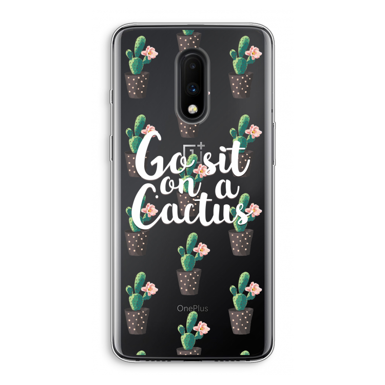 Cactus quote: OnePlus 7 Transparant Hoesje
