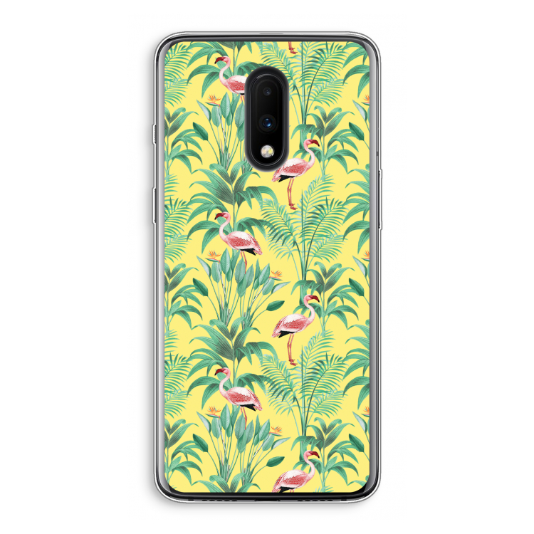 Flamingo party: OnePlus 7 Transparant Hoesje