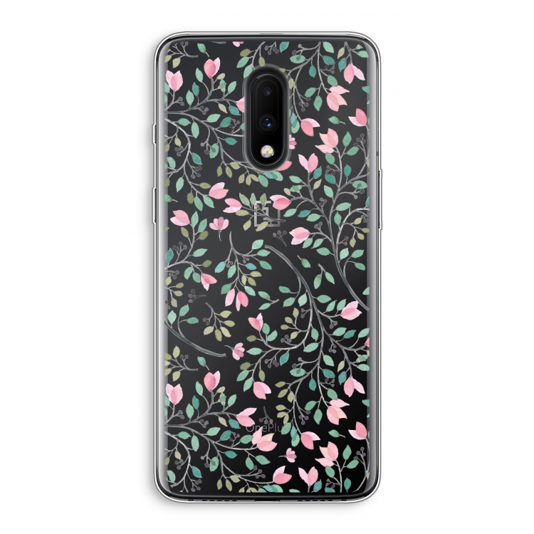 Sierlijke bloemen: OnePlus 7 Transparant Hoesje