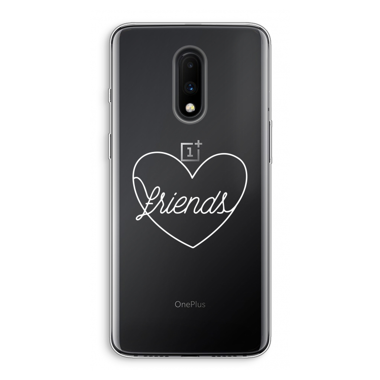 Friends heart pastel: OnePlus 7 Transparant Hoesje