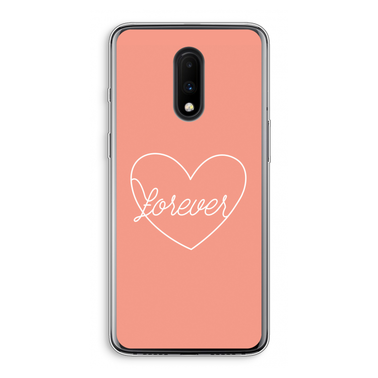 Forever heart: OnePlus 7 Transparant Hoesje