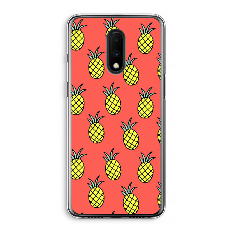 Ananas: OnePlus 7 Transparant Hoesje