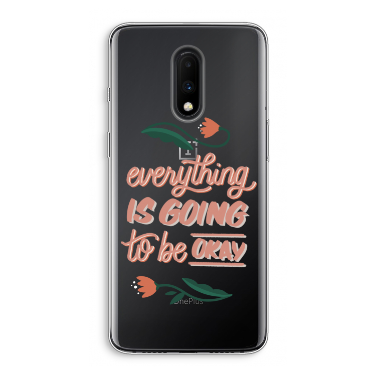 Optimistic flower girl: OnePlus 7 Transparant Hoesje