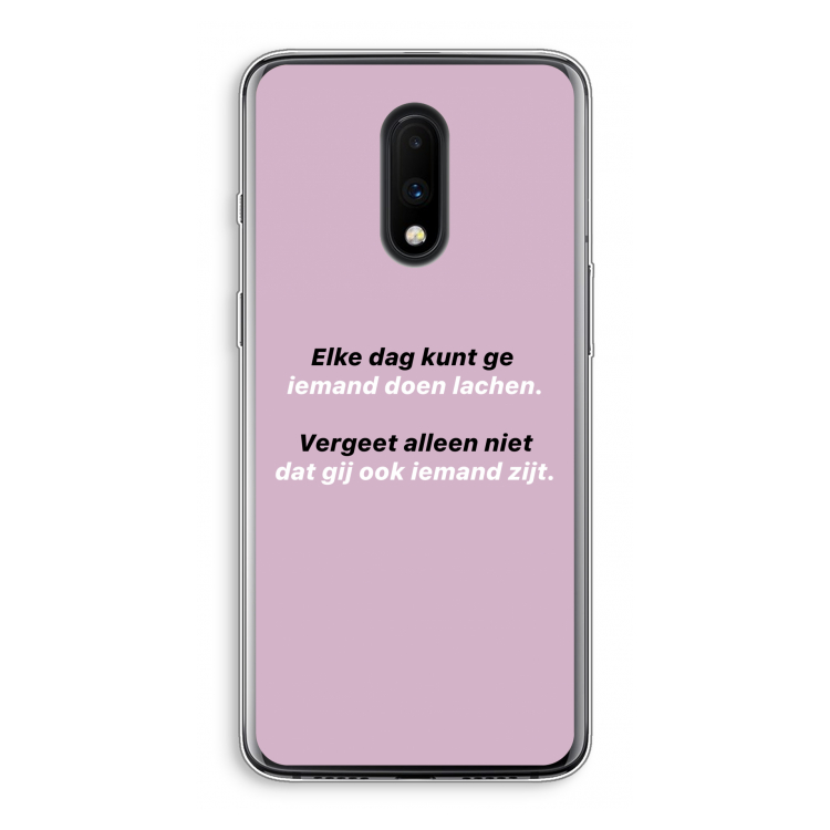 gij zijt ook iemand: OnePlus 7 Transparant Hoesje