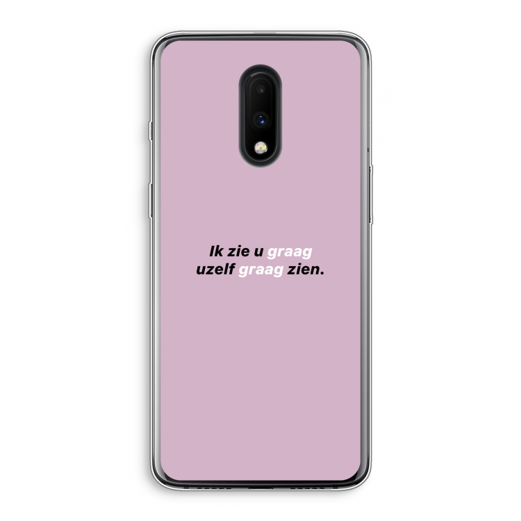uzelf graag zien: OnePlus 7 Transparant Hoesje