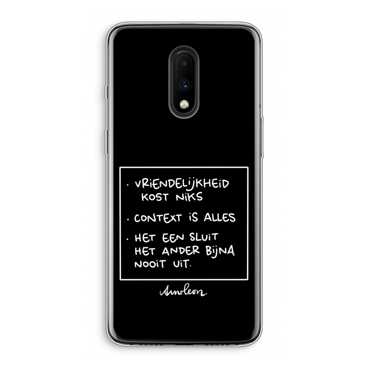 Mijn Motto's: OnePlus 7 Transparant Hoesje