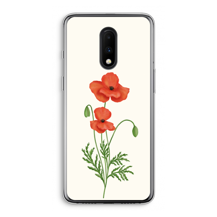 Red poppy: OnePlus 7 Transparant Hoesje
