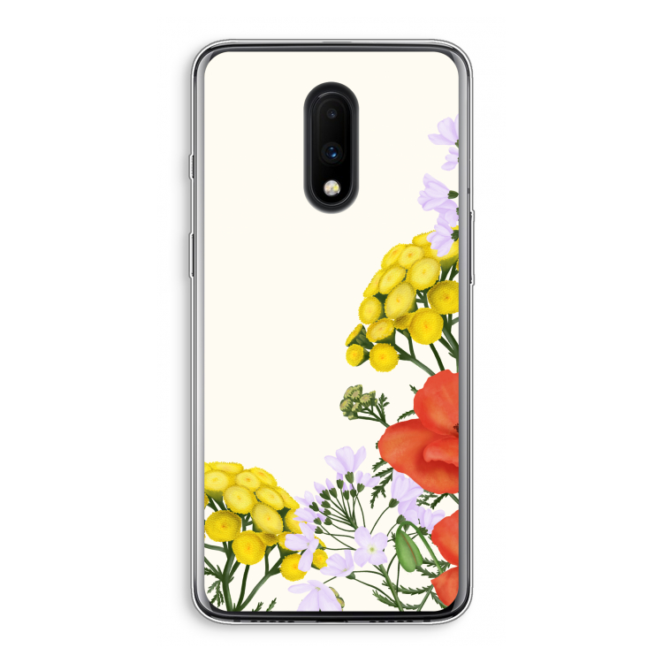 Wilde bloemen: OnePlus 7 Transparant Hoesje