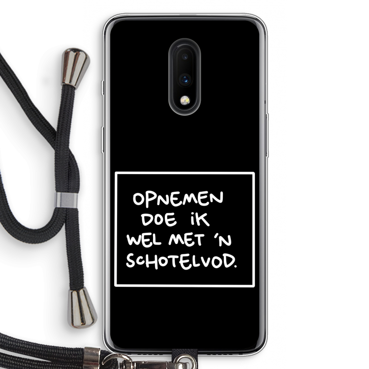 Schotelvod: OnePlus 7 Transparant Hoesje met koord
