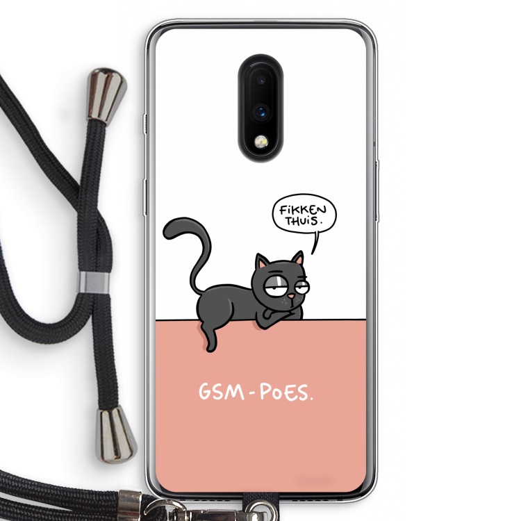 GSM poes: OnePlus 7 Transparant Hoesje met koord