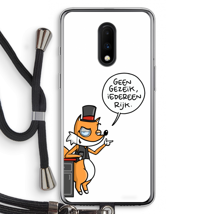 Geen Gezeik: OnePlus 7 Transparant Hoesje met koord
