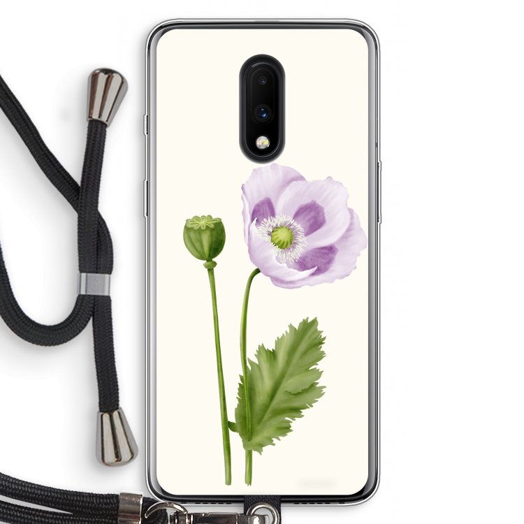 Purple poppy: OnePlus 7 Transparant Hoesje met koord