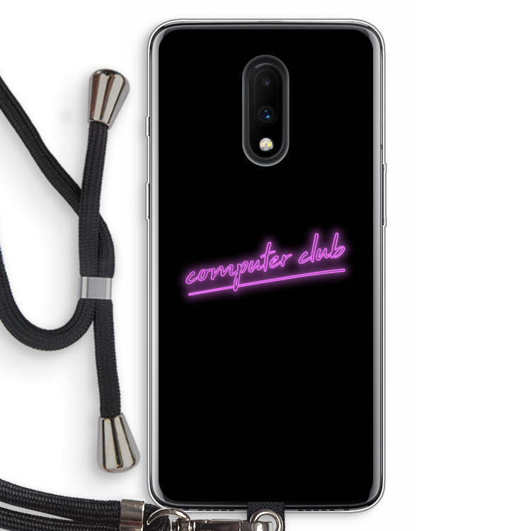 Vice Black: OnePlus 7 Transparant Hoesje met koord