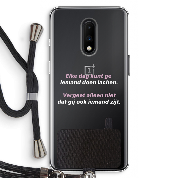 gij zijt ook iemand: OnePlus 7 Transparant Hoesje met koord