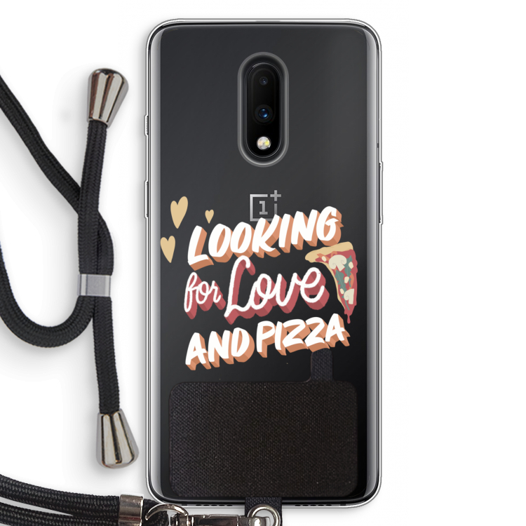 Pizza is the answer: OnePlus 7 Transparant Hoesje met koord