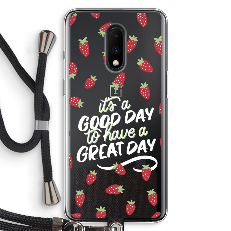 Don't forget to have a great day: OnePlus 7 Transparant Hoesje met koord