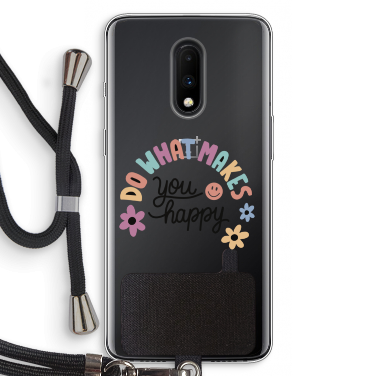 Happy days: OnePlus 7 Transparant Hoesje met koord