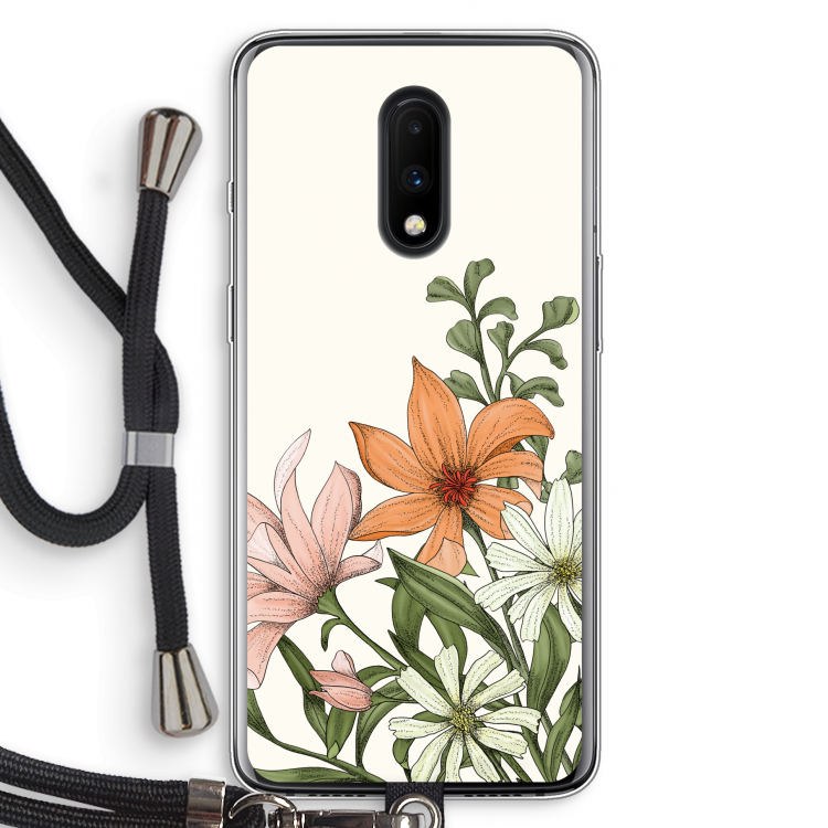 Floral bouquet: OnePlus 7 Transparant Hoesje met koord