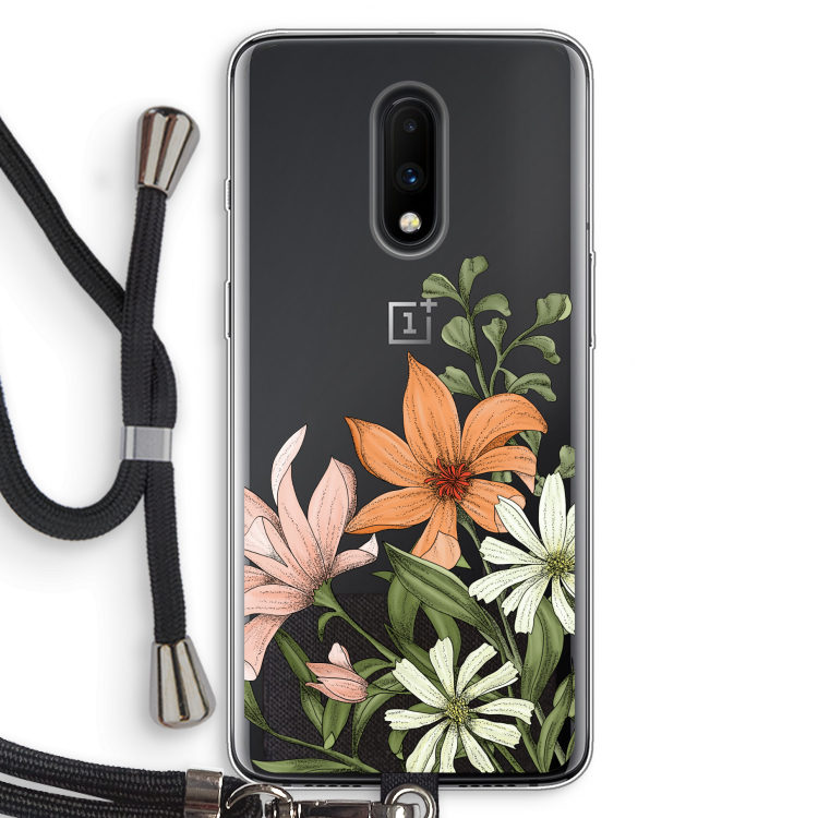 Floral bouquet: OnePlus 7 Transparant Hoesje met koord