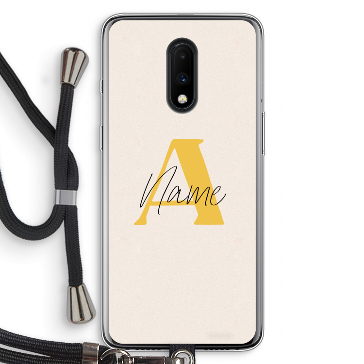 Amber Script: OnePlus 7 Transparant Hoesje met koord