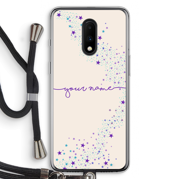 Sterren: OnePlus 7 Transparant Hoesje met koord