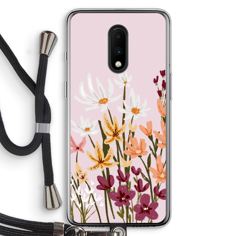 Painted wildflowers: OnePlus 7 Transparant Hoesje met koord