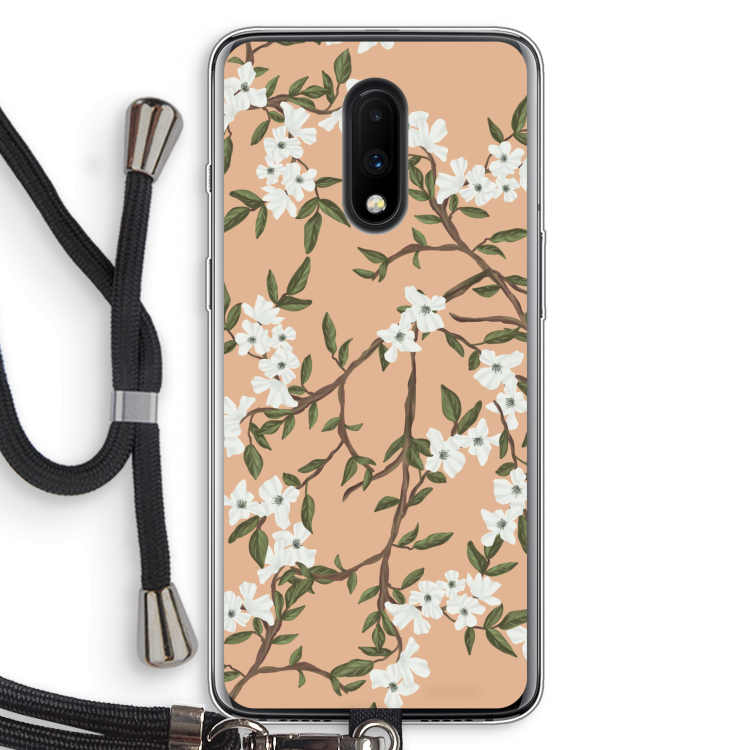 Blossoming spring: OnePlus 7 Transparant Hoesje met koord
