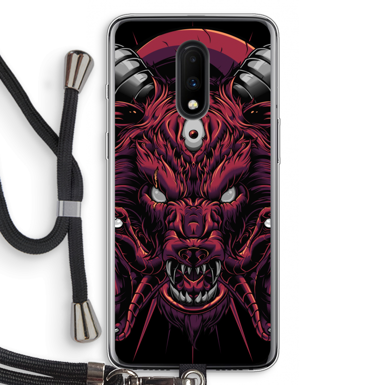 Hell Hound and Serpents: OnePlus 7 Transparant Hoesje met koord