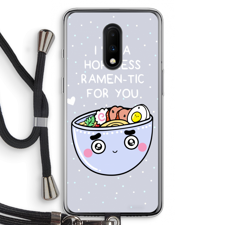 I'm A Hopeless Ramen-Tic For You: OnePlus 7 Transparant Hoesje met koord