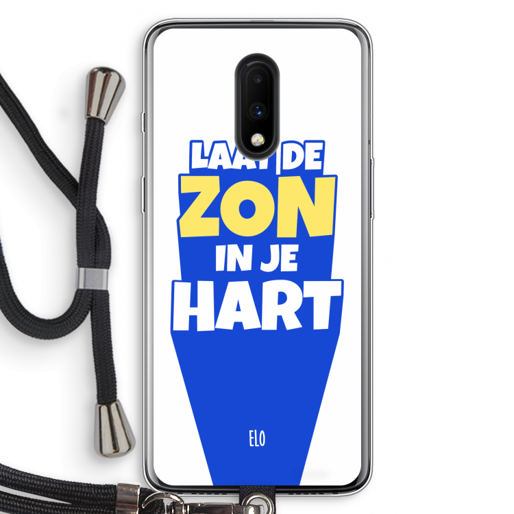 Laat de zon in je hart: OnePlus 7 Transparant Hoesje met koord