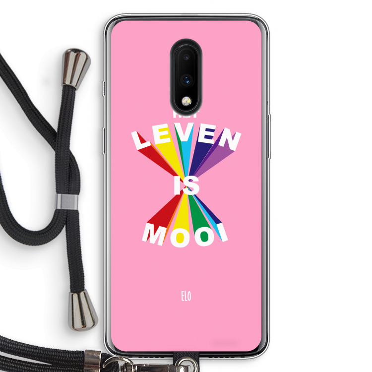 Het Leven Is Mooi: OnePlus 7 Transparant Hoesje met koord