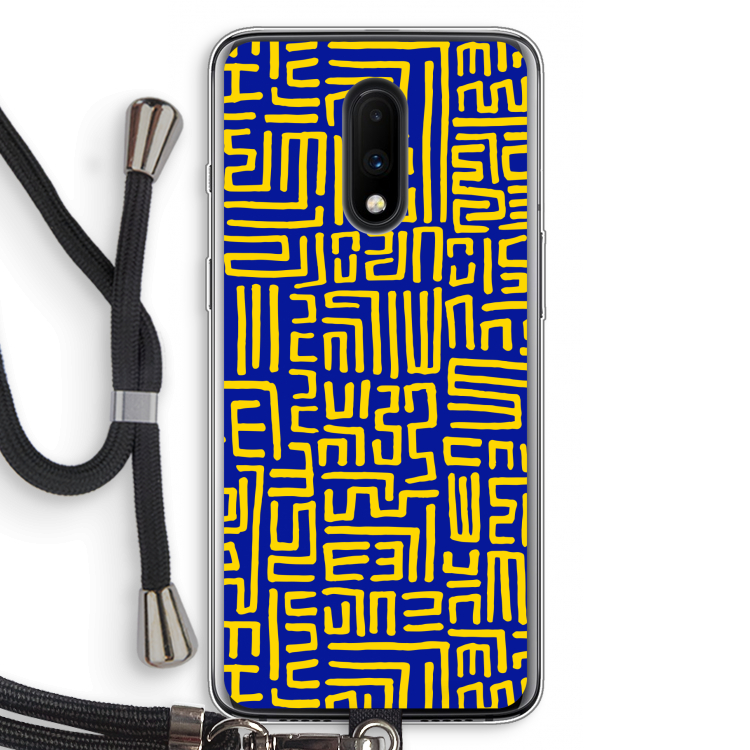 Majorelle Blue Print: OnePlus 7 Transparant Hoesje met koord