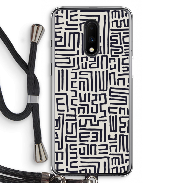 Moroccan Print: OnePlus 7 Transparant Hoesje met koord