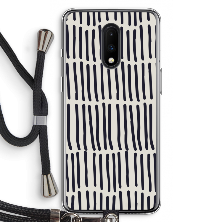 Moroccan stripes: OnePlus 7 Transparant Hoesje met koord
