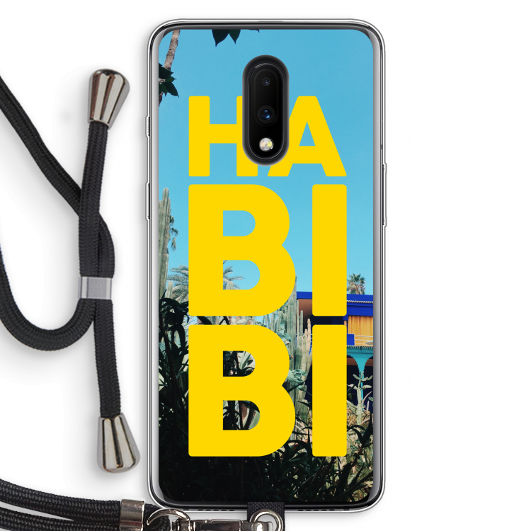 Habibi Majorelle : OnePlus 7 Transparant Hoesje met koord