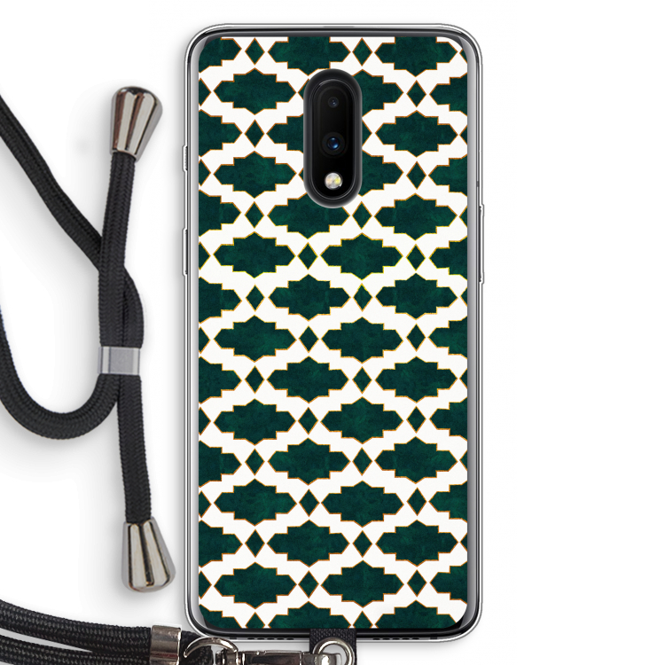 Moroccan tiles: OnePlus 7 Transparant Hoesje met koord