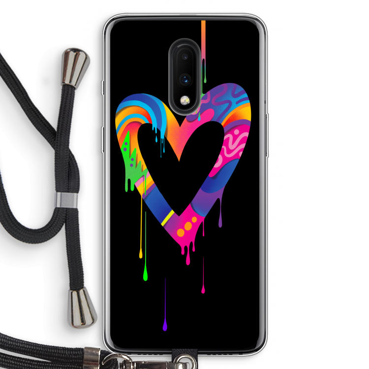 Melts My Heart: OnePlus 7 Transparant Hoesje met koord