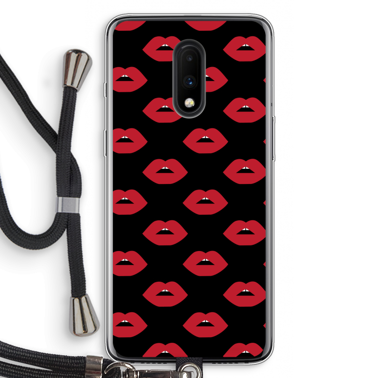 Lips: OnePlus 7 Transparant Hoesje met koord