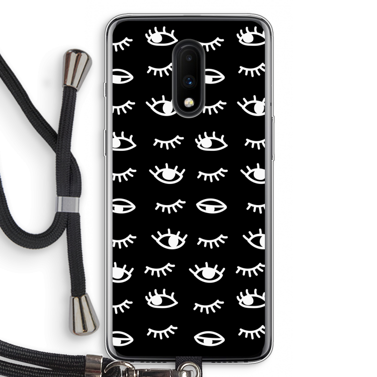 Eye pattern #3: OnePlus 7 Transparant Hoesje met koord