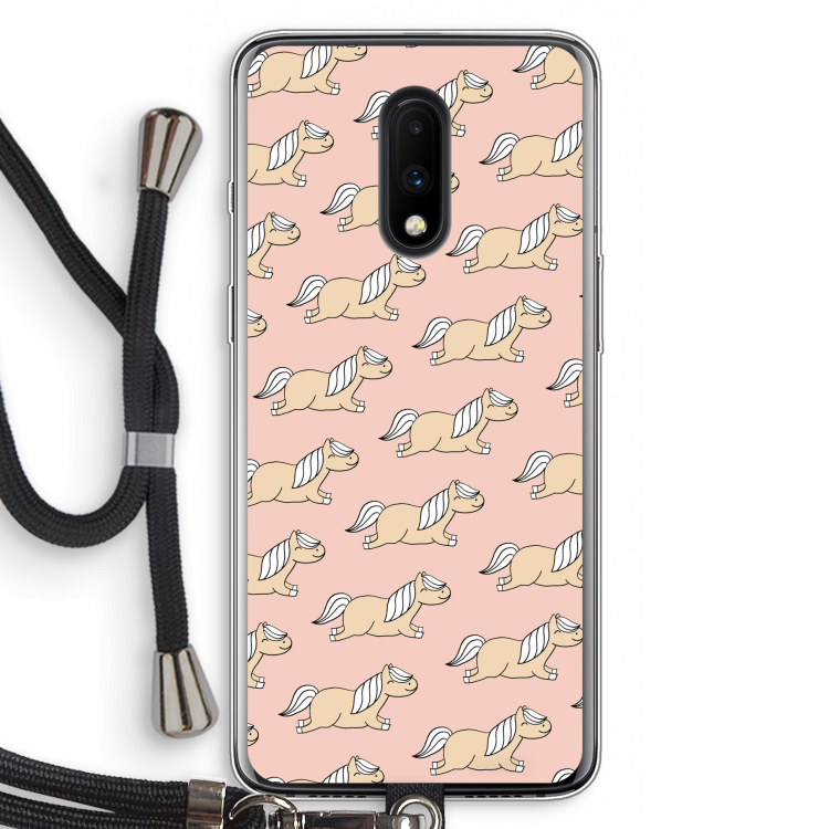 Ponys: OnePlus 7 Transparant Hoesje met koord